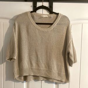 H&M tan quarter sleeve knit sweater